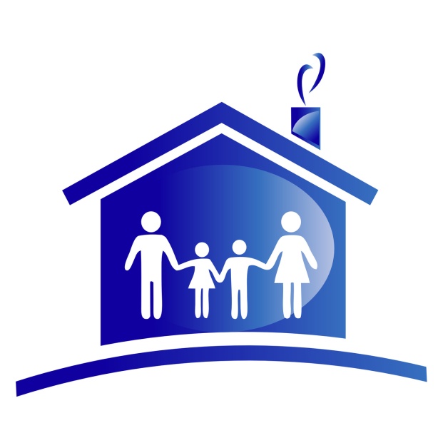 Family and house icon logo